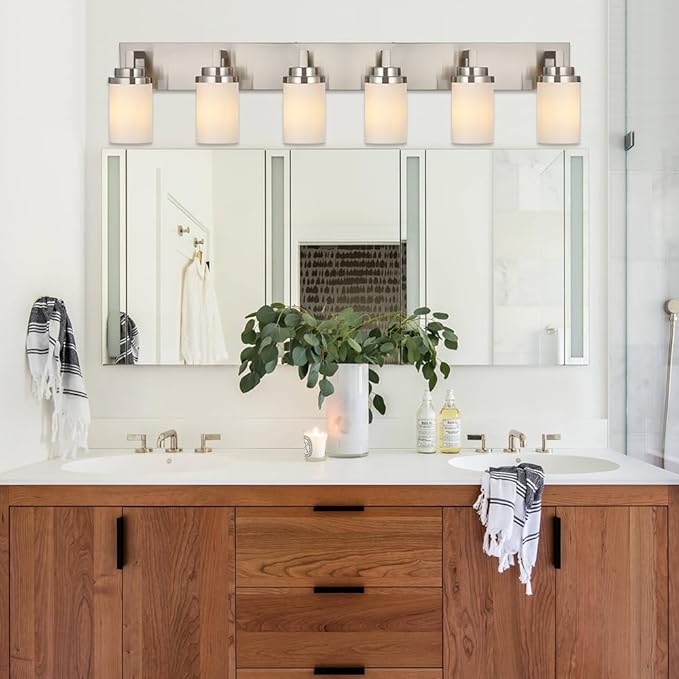 TODOLUZ Vanity Lights 6-Lights Bathroom Lighting Over Mirror, Wall Light Fixture Home Wall Lamp for Dining Room Dress Table, E26 Bulb Base