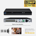 GW Security 16 Channel NVR UltraHD 4K Face Recognition NDAA & TAA Compliant Security Camera System with 12 x 8MP @25FPS Outdoor & Indoor PoE Bullet Cameras, 10 Smart AI Functions