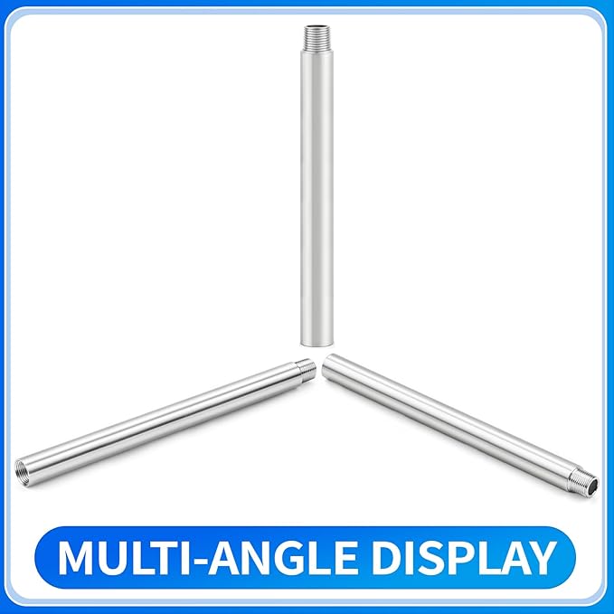 ChillWaves 304 Stainless Steel Pipe Fitting, Nipple Cast Pipe 1/4" NPT Male x 1/4" NPT Female Thread 12" Length(300MM)(1-PACK)