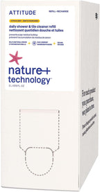 ATTITUDE Shower & Tile Cleaner Refill, EWG Verified, Plant-Based & Vegan Bathroom Spray, Removes Soap Scum & Grime, Citrus Zest Scent, 67.6 Fl Oz