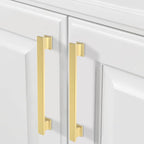 COTYKILEY 10 Pack 6-1/4 Inch(160mm) Brushed Gold Cabinet Handles Gold Kitchen Cabinet Pulls Cabinet Door Handles Kitchen Cabinet Hardware