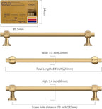 Amerdeco 10 Pack Champagne Bronze Cabinet Pulls 7.5 Inch(192mm) Hole Center Drawer Pulls Cabinet Hardware Kitchen Cabinet Handles for Bathroom Dresser Pulls ZH0069