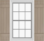 Board & Batten Vinyl Shutters (1 Pair) | 11"x43" (3-Board) - Coastal Sand Dune | Exterior Window Shutters | Includes Mounting Hardware | Simple Installation | Made in USA