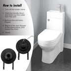 2-inch Universal Toilet Flapper, Rubber Seal Toilet Flapper Replacement Kit for Toilet Tank Compatible with American Standard, Kohler, Gerber, Toto Toilet 2 Pack (Black)