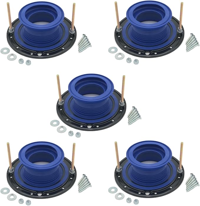 One N Done Toilet Flange Repair Kit - Toilet Kit For Low or Broken Toilet Flange. Toilet Wax Ring Replacement Kit W/Toilet Flange Extender Kit. No Wax Ring For Toilet Bowl Or Toilet Seal Required. 5X