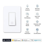 TP-Link Tapo Matter Smart Light Switch: Voice Control w/Siri, Alexa & Google Home | UL Certified | Timer & Schedule | Easy Guided Install | Neutral Wire Required | Single Pole | Tapo S505(2-Pack)