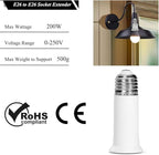 E26 Socket Extender - 6.5CM/2.56 Inch Socket Extension Adapter, 6-Pack