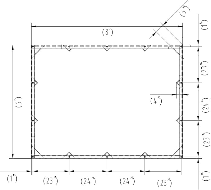 Mytee Products 6' x 8' Green Canvas Tarp 12oz Heavy Duty Water Resistant