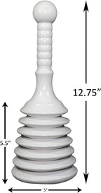 Master Plunger MPS4-4 Sink & Drain Plunger for Kitchen Sinks, Bathroom Sinks, Showers, and Bathtubs. Small and Strong Design with Large Bellows Commercial & Residential Use, White