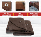 Mytee Products 12' x 16' Dark Brown Canvas Tarp 12oz - Water Resistant & Breathable - Heavy Duty Tarps - Multipurpose Tarpaulin Cover for Camping Tent
