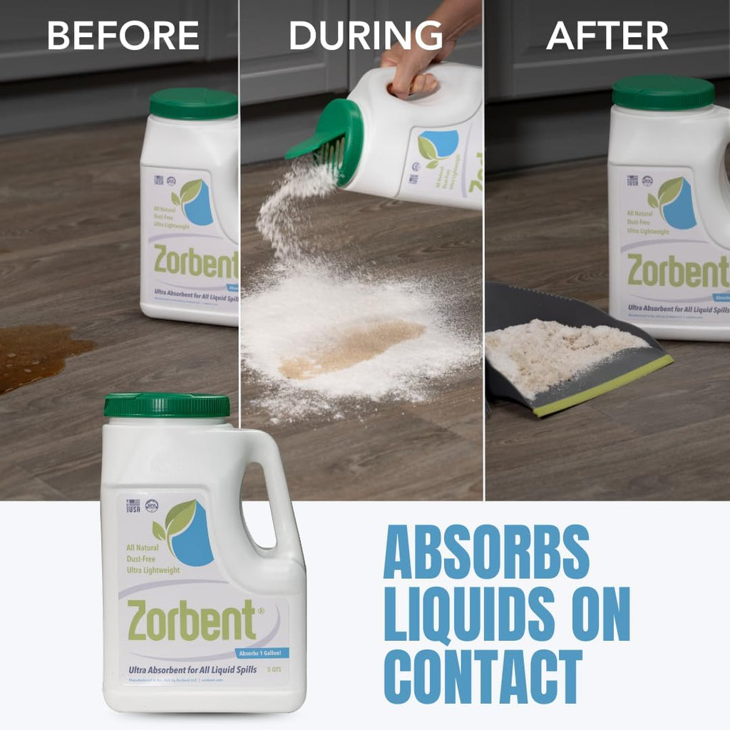 Liquid Spill Kit | 16X More Absorbent than Clay, Commercial-Grade Vomit, Urine, Oil, All Liquids Spill Powder, Reusable