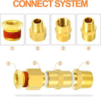 GASHER 5Pcs Brass Reducer Hex Bushing 3/4" NPT Male x 1/2" NPT Female, Brass Threaded Pipe Fitting With Sealant