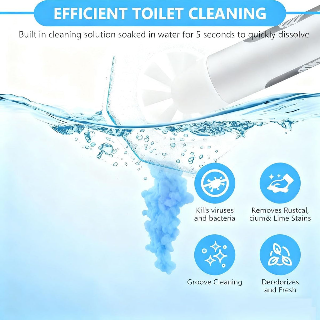 50-Count Disposable Toilet Brush Refills | Universal Cleaning System: Toilet Wand Heads & Bowl Clean Pads Compatible with Most Handles