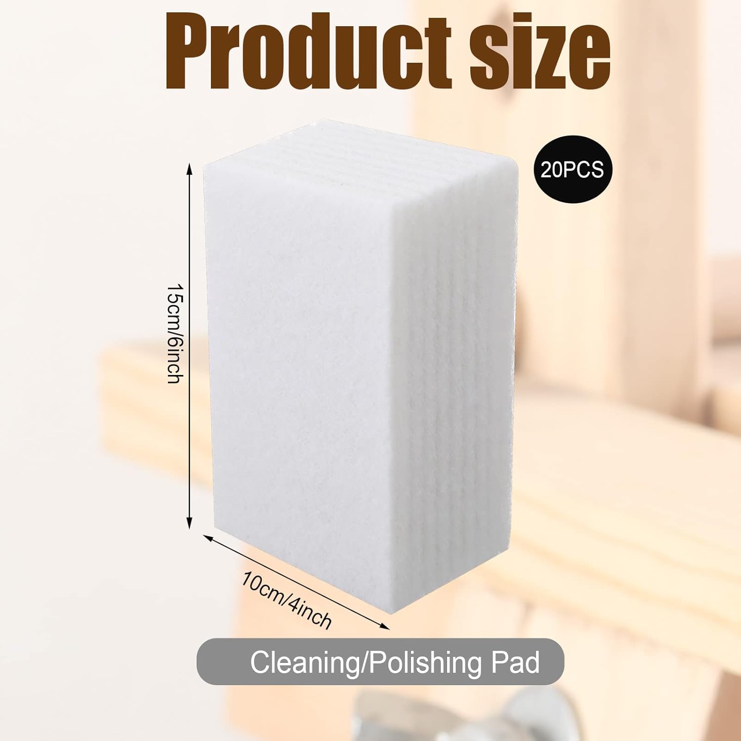 20 Pieces White Scrubbing Pad Non Scratch Scouring Pads Non Woven Scouring Sponge Multipurpose Abrasive Multi Surface Scrubber for Cleaning Polishing(4 x 6 Pulgadas)