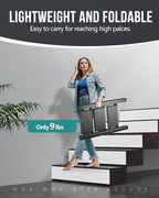 WOA WOA Step Ladder, Portable Lightweight Home Ladder, Folding Step Stool with Widening Pedals, Kitchen Stepladder, Space Save, Easy to Store, 300 lbs Capacity (3 Step, Black)