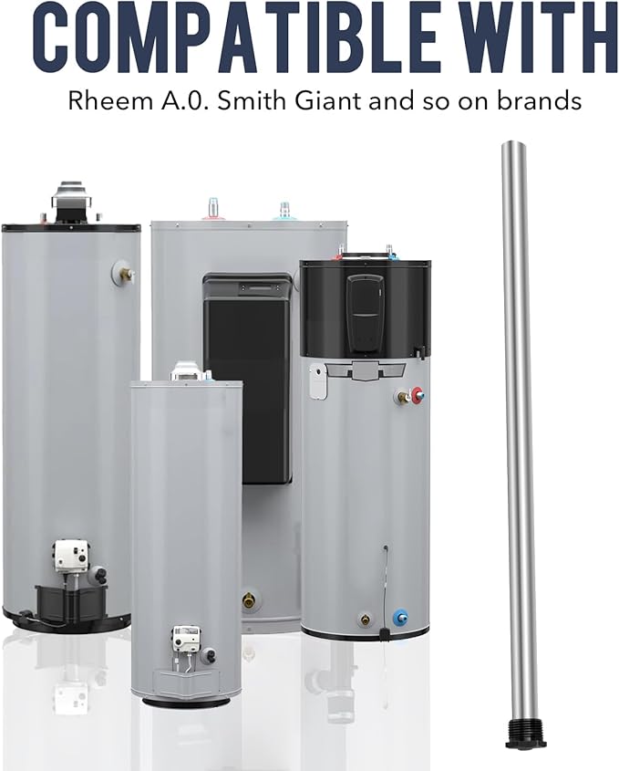 Anode Rod for hot Water Heater(2 Pack) Water Heater Anode Rod.21.65 Inch Long, Compatible with Rheem, A. O. Smith, Giant, Protect The Water Tanks from Corrosion – 3/4NPT Thread