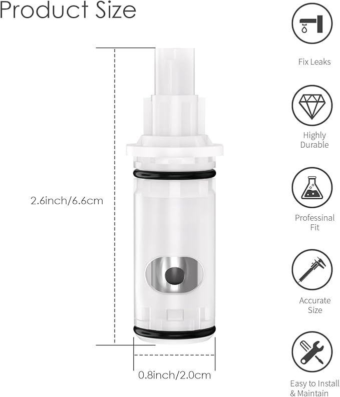 1224 Faucet Cartridge Replacement Compatible with Moen Two Handle Faucets Replacement Kit For Most Double Handle Moen Faucets and Tub/Showers Repair Kit,4 Pack