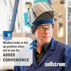 Sellstrom Advantage Face Shield - Lightweight Mask with Crown & Ratchet Headgear, for Work, Grinding, Cutting - ANSI Z87.1 - Clear Uncoated Polycarbonate Window