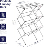 BLACK+DECKER Laundry Organization Expandable/Collapsible Clothes Drying Rack. Essential for Camping/Trailers or Anywhere You Air Dry Laundry. Oversized for Multiple Garments, (Grey)