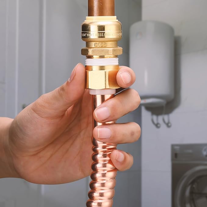 Solimeta 18" Connector for Water Heater with 3/4" FIP and 3/4" FIP Ends, Copper