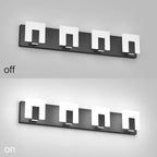 Aipsun 4 Lights Modern Black Vanity Light Up and Down Black Bathroom Lighting Fixtures LED Bathroom Wall Light Over Mirror 6000K