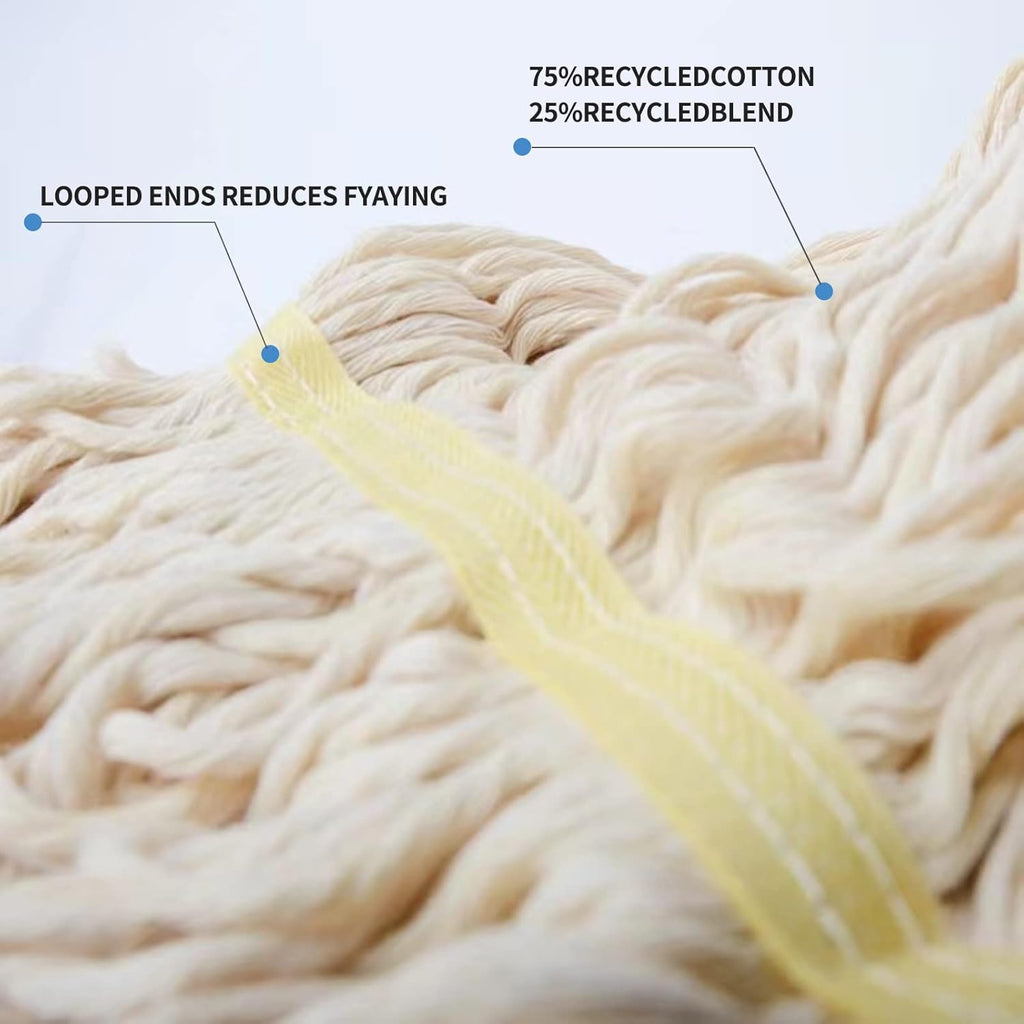 Loop-End String Mop, Heavy Duty Commercial Industrial Mop with Extra Mop Head Replacement, 59 inch Aluminium Alloy Pole.