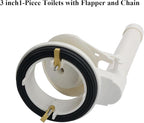 Toilet Flush Valve Replacement Kit, Universally for 3-Inch One-Piece Toilets, Includes Chain & Rubber Seal, Compatible with TOTO, American Standard, and Other WC Tank Repair Parts