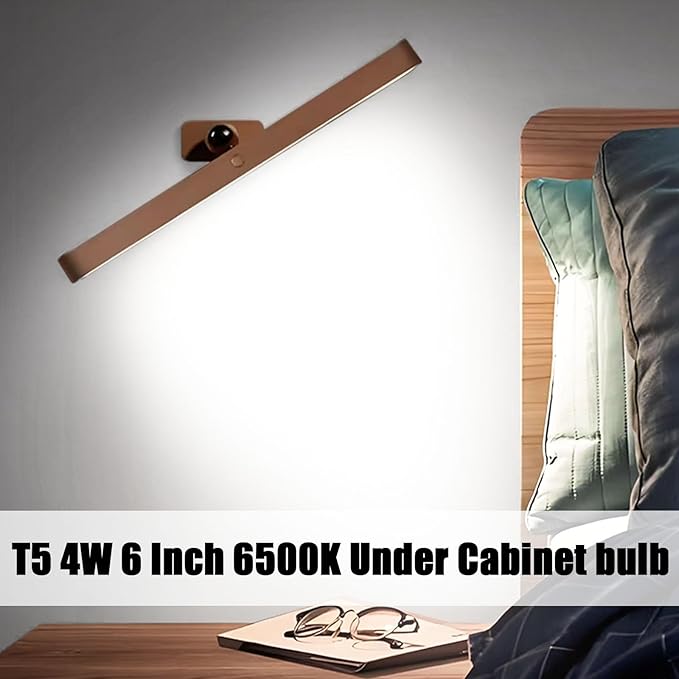 F4T5/D High Output Linear Fluorescent Bulb, 6 Inches T5 4 Watt Fluorescent Tube 6500K Daylight 125 Lumens G5 Base 6 Pack