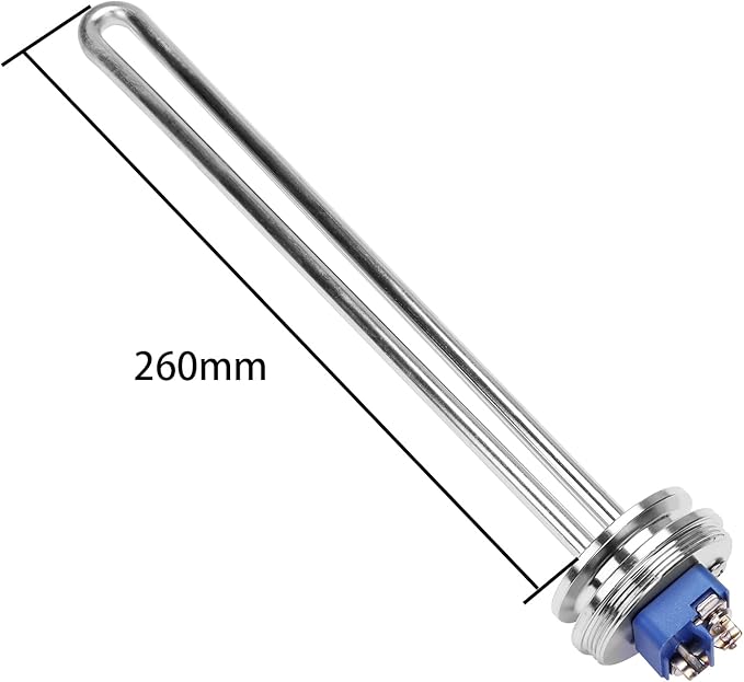 DERNORD 1.5 Inch (OD50.5mm) Tri-clamp Heating Element 240V 2500W Electric Water Heater High Watt Density