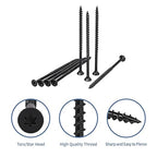 Deck Screws 4 Inch, 80PCS Exterior Wood Screws, #10 x 4 Fence Construction Screws, Torx Head, Rust Resistant Epoxy Coated, T25 Bit Included, Black