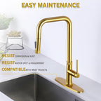 Faucet Deck Plate, Kitchen Sink Hole Cover, 10 Inch Inch Escutcheon Stainless Steel for 1 or 3 Hole Sink Faucets, Brushed Gold, Round