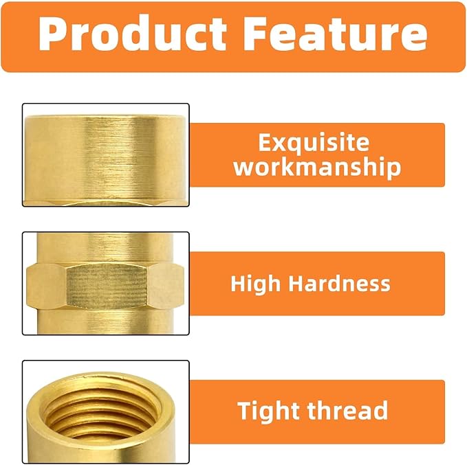 GASHER 8PCS 1/2 Inch NPT Brass Pipe Fitting, Female and Male Thread Mini Ball Valve, Barstock Tee Brass Pipe Fitting and Air Hose Fitings