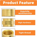 GASHER 8PCS 1/2 Inch NPT Brass Pipe Fitting, Female and Male Thread Mini Ball Valve, Barstock Tee Brass Pipe Fitting and Air Hose Fitings