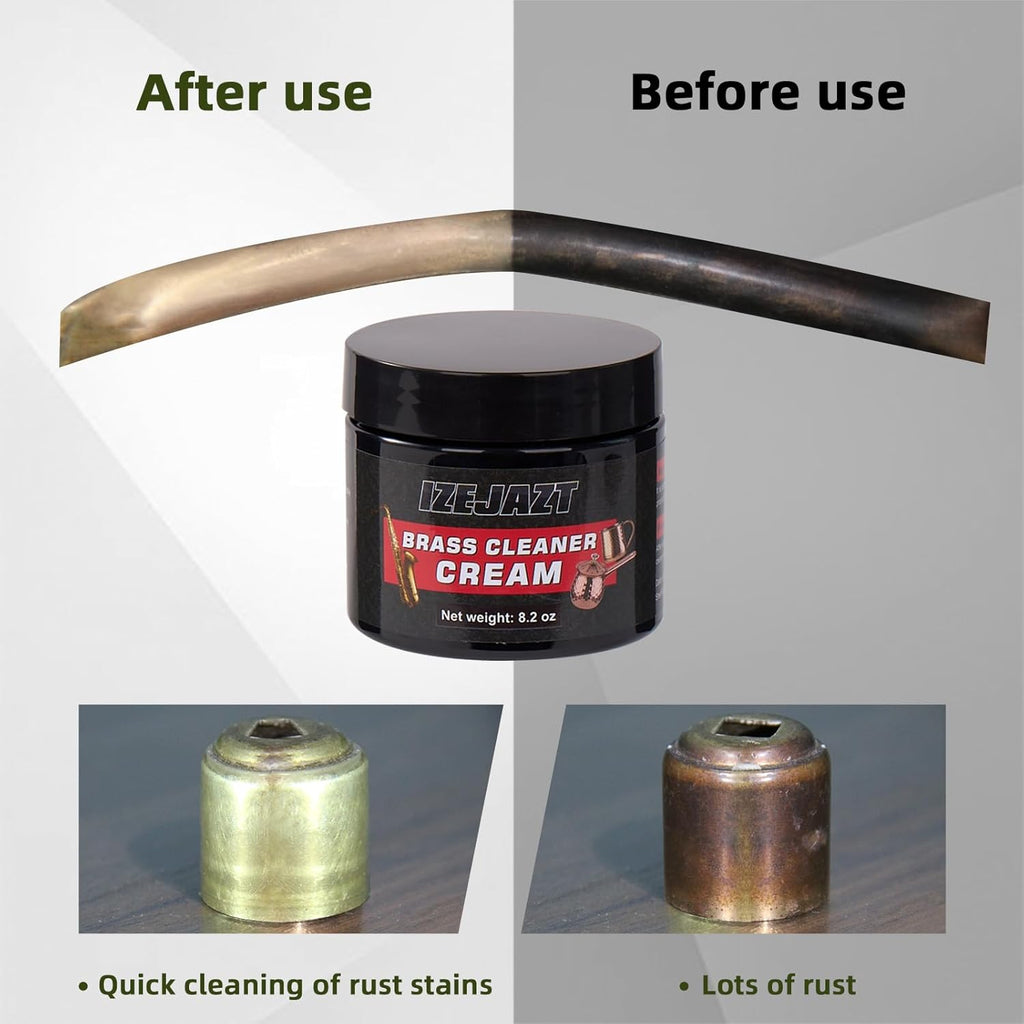 Brass Polish & Cleaner Paste | Professional Care for All Brass Products | Quickly Removes Tarnish & Restores Shine | for Faucets, Instruments, Decor & Kitchenware