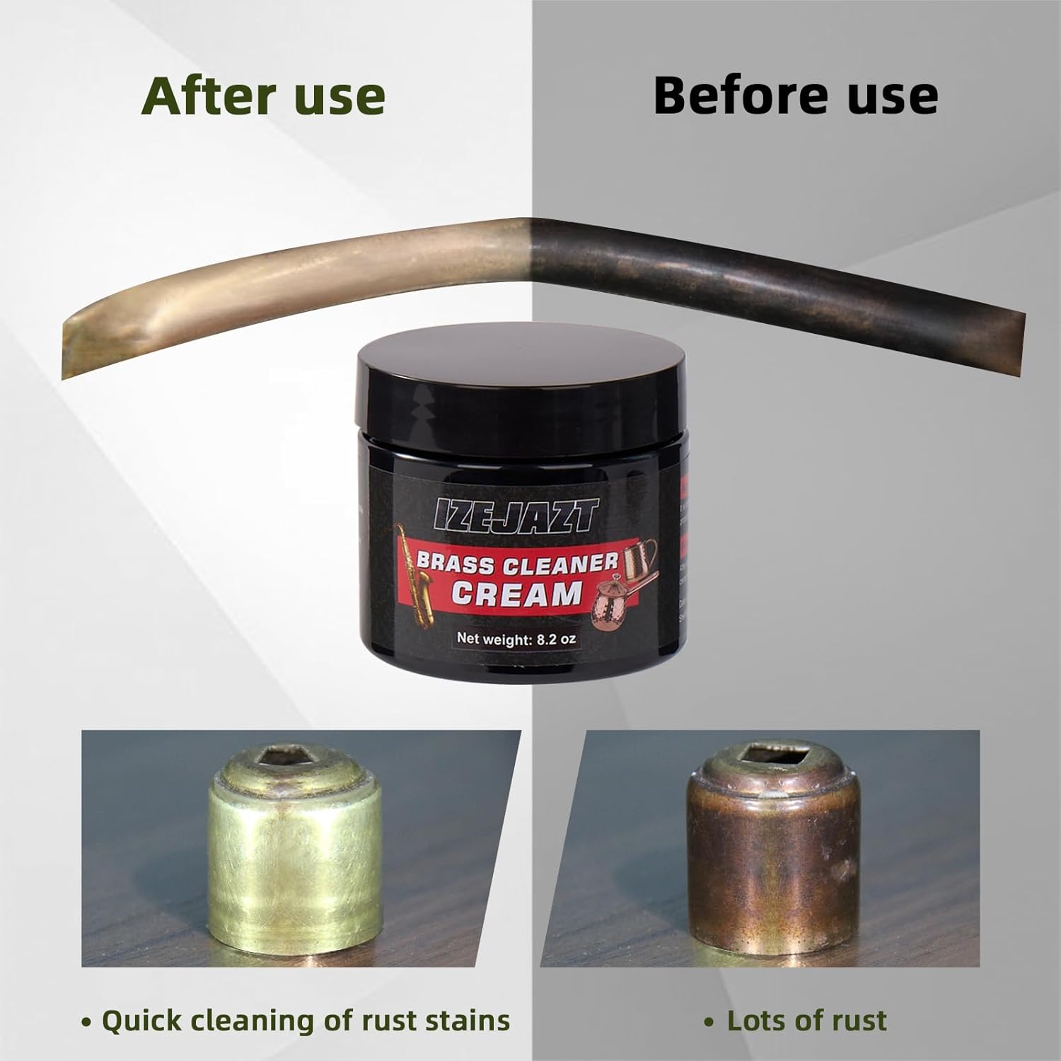 Brass Polish & Cleaner Paste | Professional Care for All Brass Products | Quickly Removes Tarnish & Restores Shine | for Faucets, Instruments, Decor & Kitchenware