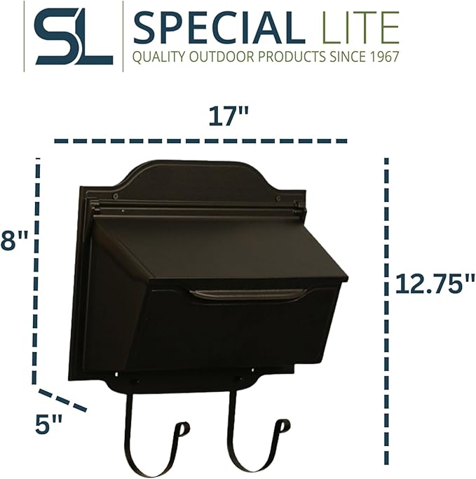 Special Lite Contemporary Horizontal Wall Mount Mailbox - Oil Rubbed Bronze Aluminum Mailbox for Wall Mount - SHC-1002-ORB