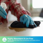 HOMEXCEL Black Microfiber Cleaning Cloth, 24 Pack Cleaning Towels for Kitchen, Lint Free, Scratch-Free, Highly Absorbent, and Reusable Cleaning Rags for House, Window and Glass, Cars, 11.5 X11.5 inch