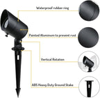 Doluck 4W LED Landscape Lights Low Voltage Landscape Lighting Spotlights GL101-BKLED8 AC/DC 12V Warm White Waterproof for Driveway,Yard, Lawn,Patio,Walls,Trees,Flags,Outdoor Light (Black, 8 Pack)