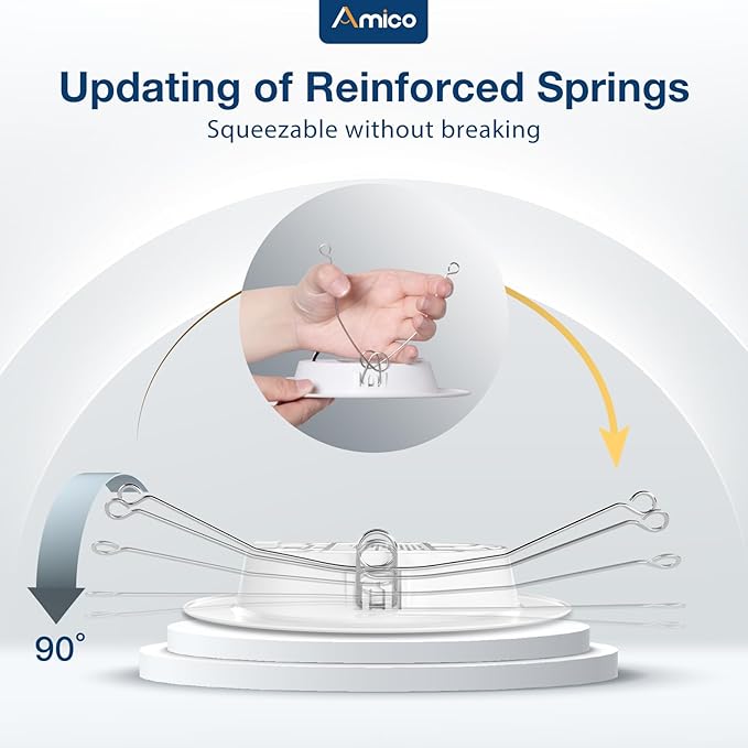 Amico Recessed Lighting 5/6 Inch, 48 Pack 5CCT Flat LED Can Lights, 2700K/3000K/4000K/5000K/6000K Selectable,12W Eqv 120W, 1050LM Brightness, Retrofit Installation - ETL & FCC