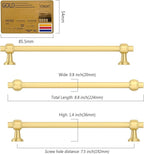 Amerdeco 10 Pack Brushed Gold Cabinet Pulls 7.5 Inch(192mm) Hole Center Drawer Pulls Cabinet Hardware Kitchen Cabinet Handles for Bathroom ZH0069