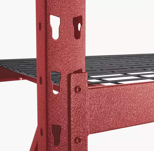 Heavy Duty Member Mark 4-Shelf Industrial Storage Rack, 77" W x 24" D x 72" H (Red, 3 Pack)