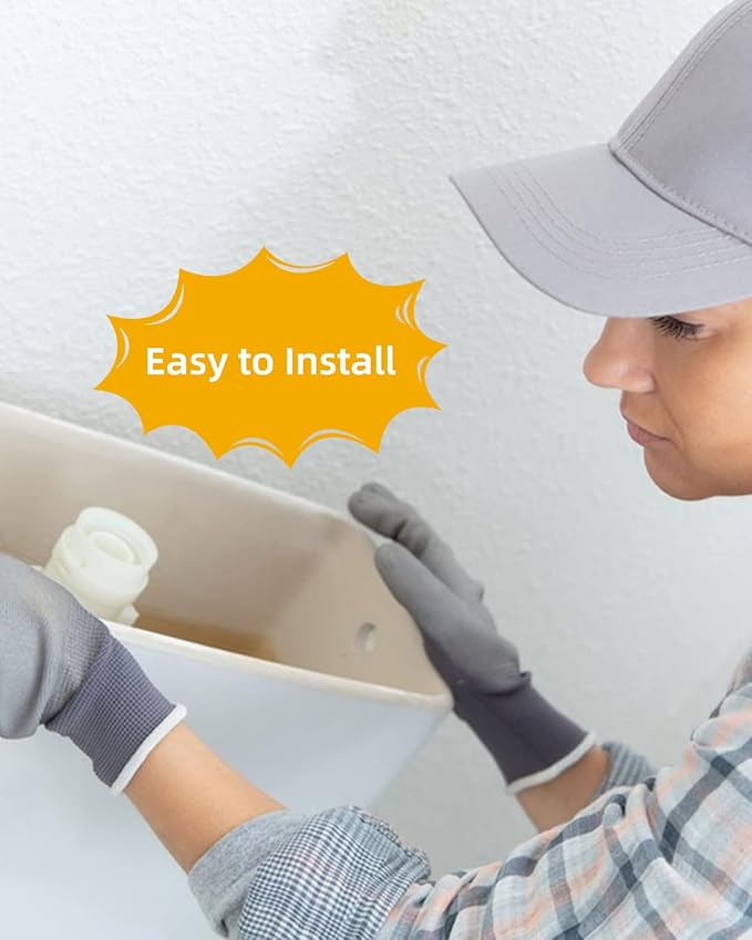 iFealClear Universal Brass Toilet Handle Replacement Kit, Side/Angle Mount Toilet Flush Handle Compatible with Kohler K-GP30324-CP/TOTO/American Standard, Stainless Steel Flapper Chain, White