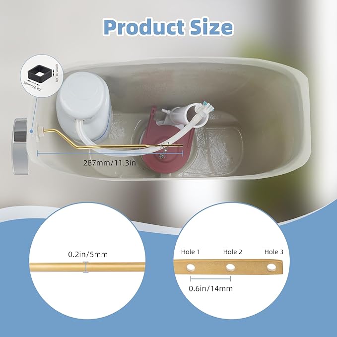 Hibbent 2 Pack Metal Toilet Handle Replacement, Compatible with TOTO THU068#CP Trip Lvr for St743S, Brass Handle Trip Lever, Side Mount Toilet Tank Flush Lever, Chrome