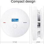 2 Pack 10 Year Battery Operated Smoke and Carbon Monoxide Detector, Portable Fire Co Alarm for Home and Kitchen (White)