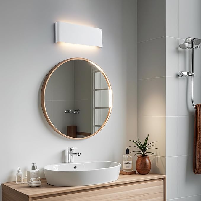 11"Modern LED vanity light,15W Dimmable 5 CCT (3000K-6500K) Adjustable Wall Lamp,Up and Down Wall Lighting,Indoor Wall Sconce for Bedroom,Staircase,Hallway,Dressing Table,4 Pack（White）