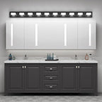 Ralbay 66inch Matte Black Bathroom Vanity Lights Metal Acrylic LED Modern Black Bathroom Wall Lighting Fixtures