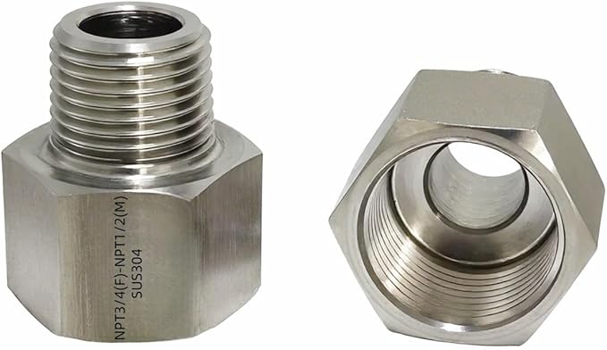 2 pieces Npt3/4 Female to Npt1/2 Male Reducer,3/4-1/2Water pipe Adapter, Fabricate of 304 Stainless Steel