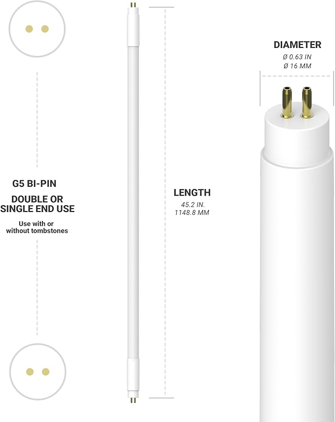 NUWATT 30 Pack, 4FT T5 LED Tube Lights, Type A&B, Hybrid T5 Bulbs 4000K Cool White, High Output 3200LM, 24W, Plug & Play or Ballast Bypass, Dual-Ended Power, Fluorescent Tube Replacement, UL, G5 Base