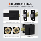 Haidms Black Exterior Door Lock Set with Deadbolt, Front Door Handle and Deadbolt Set, Entry Door Locksets, Matte Black Heavy Duty Zinc-alloyed Front Door Lock Set