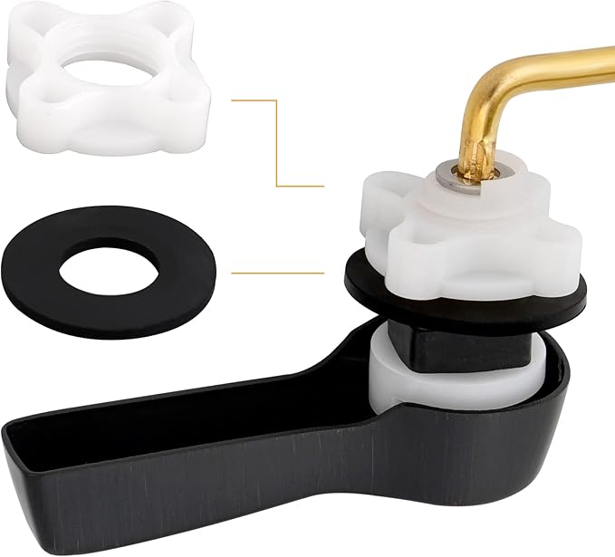 Hibbent Universal Metal Side Mount Toilet Handle Replacement Kit, Brass Toilet Flush Tank Lever with Stainless Steel Flapper Chains for Most Toilets, Oil-Rubbed Bronze